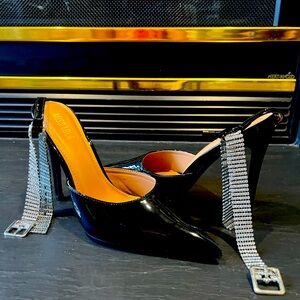 Black Pumps with bling belt wrap